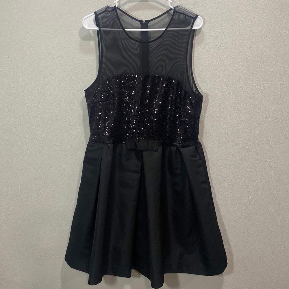 Taylor sequin top dress‎ bow front black